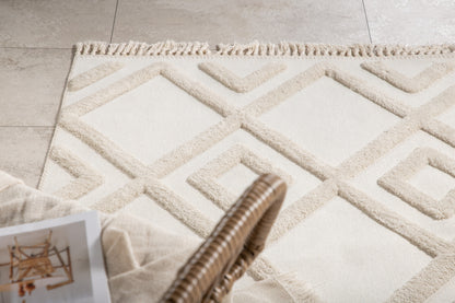 Towa Rektangulært tæppe 300x200 Hvid