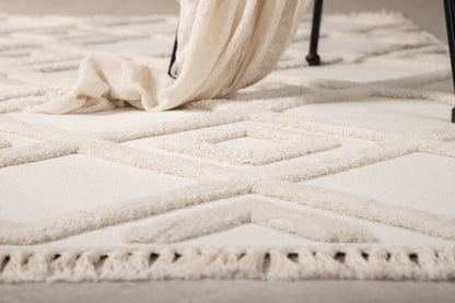 Towa Rektangulært tæppe 300x200 Hvid