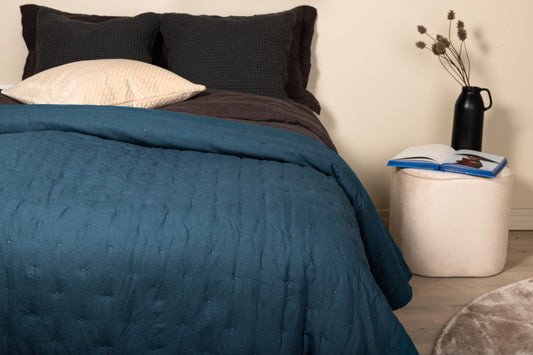 Sally Sengetæppe 260 x 260 Aqua