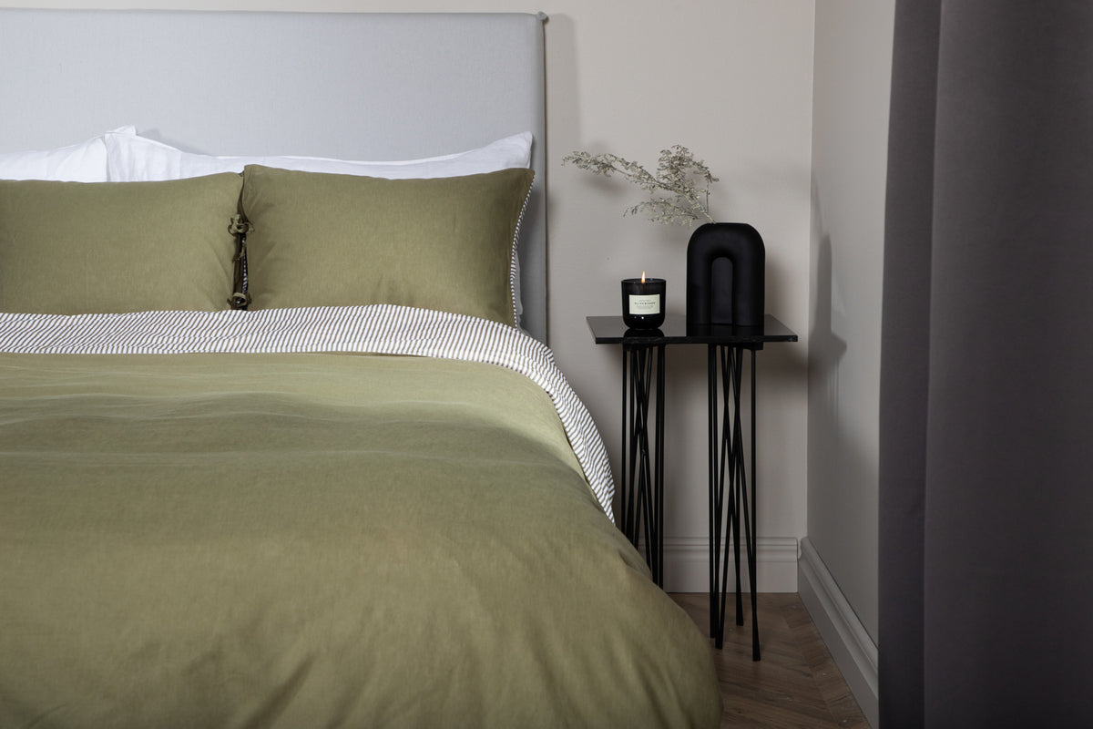 Jenna Sengesæt 220 x 240 Mosgrøn