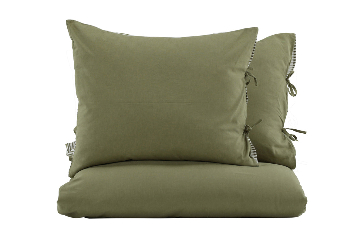 Jenna Sengesæt 220 x 240 Mosgrøn