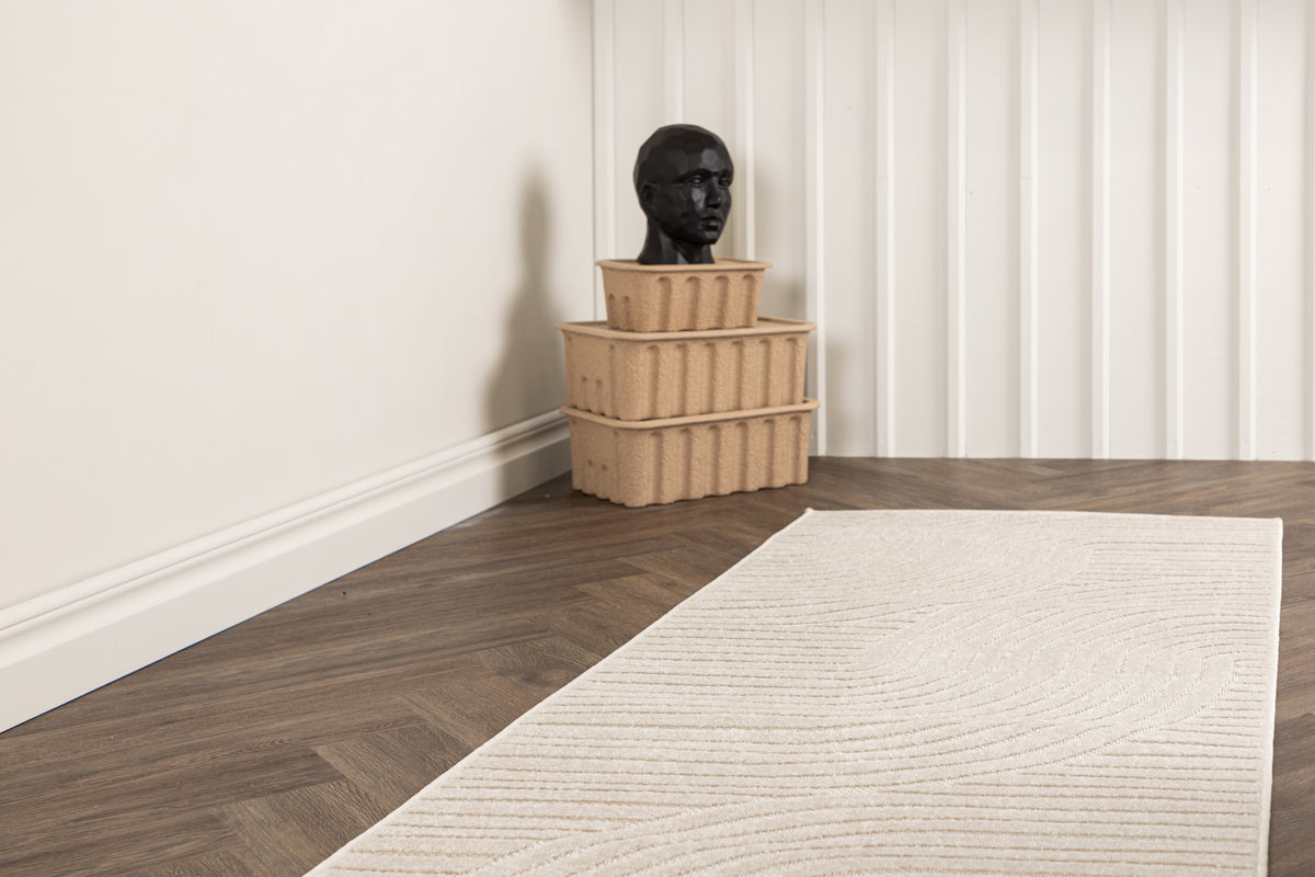 Oval Tæppe 80 x 200 Hvid