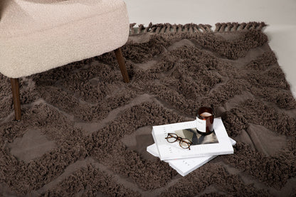 Hilma Rektangulært tæppe 200 x 300 Brun