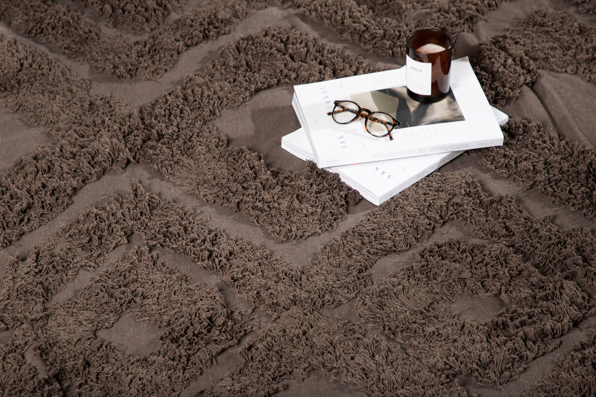 Hilma Rektangulært tæppe 200 x 300 Brun