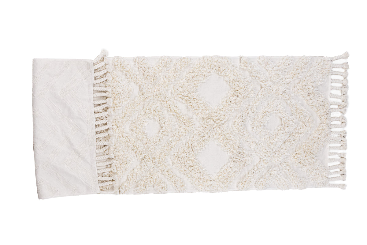 Hilma Rektangulære Tæpper 200 × 70 Hvid