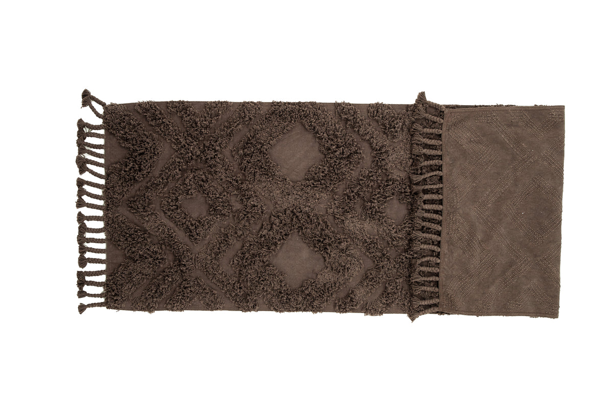 Rektangulært tæppe 200 x 70 Brun
