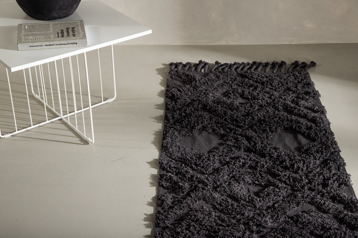 Rektangulært tæppe 200 x 70 Mørkegrå