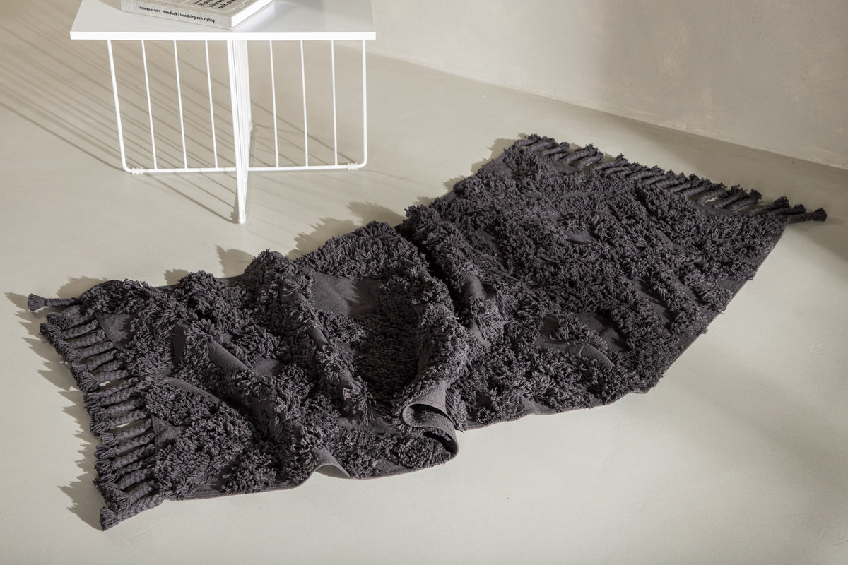 Rektangulært tæppe 200 x 70 Mørkegrå