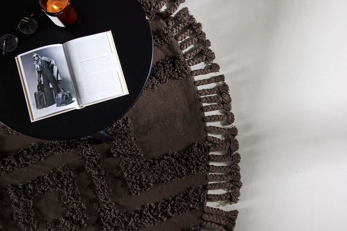 Hilma Rundt tæppe 200 Brun