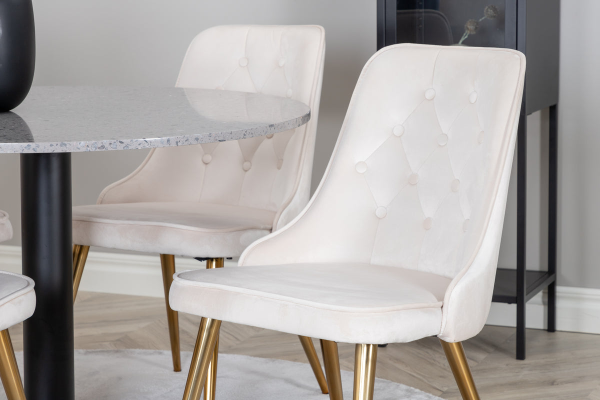 Velvet Deluxe Spisestol 2-pak Beige