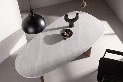 Grönvik Oval Spisebord 180 x 90 Lys Grå