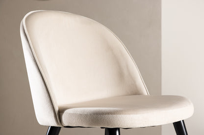 Velour Spisebordsstol 2-pak Beige