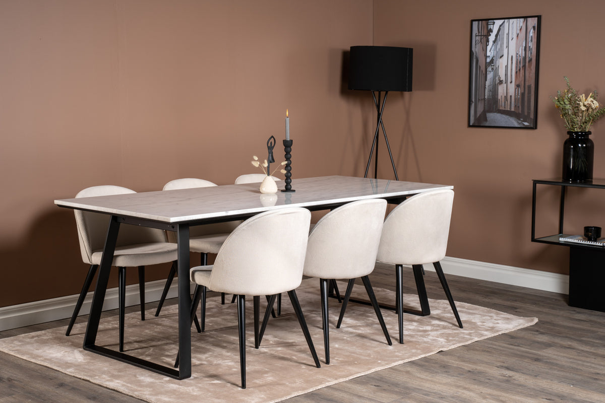 Estelle Rektangulært spisebord 200 x 90 Hvid