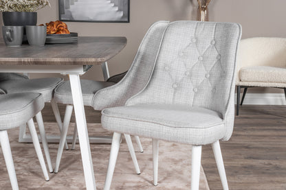 Velvet Deluxe Spisestol 2-pak Lys Grå
