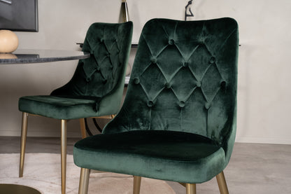 Velvet Deluxe Spisestol 2-pak Grøn