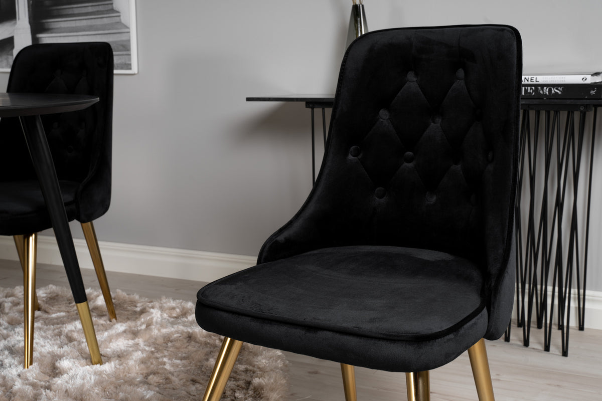 Velvet Deluxe Spisestol 2-pak Sort