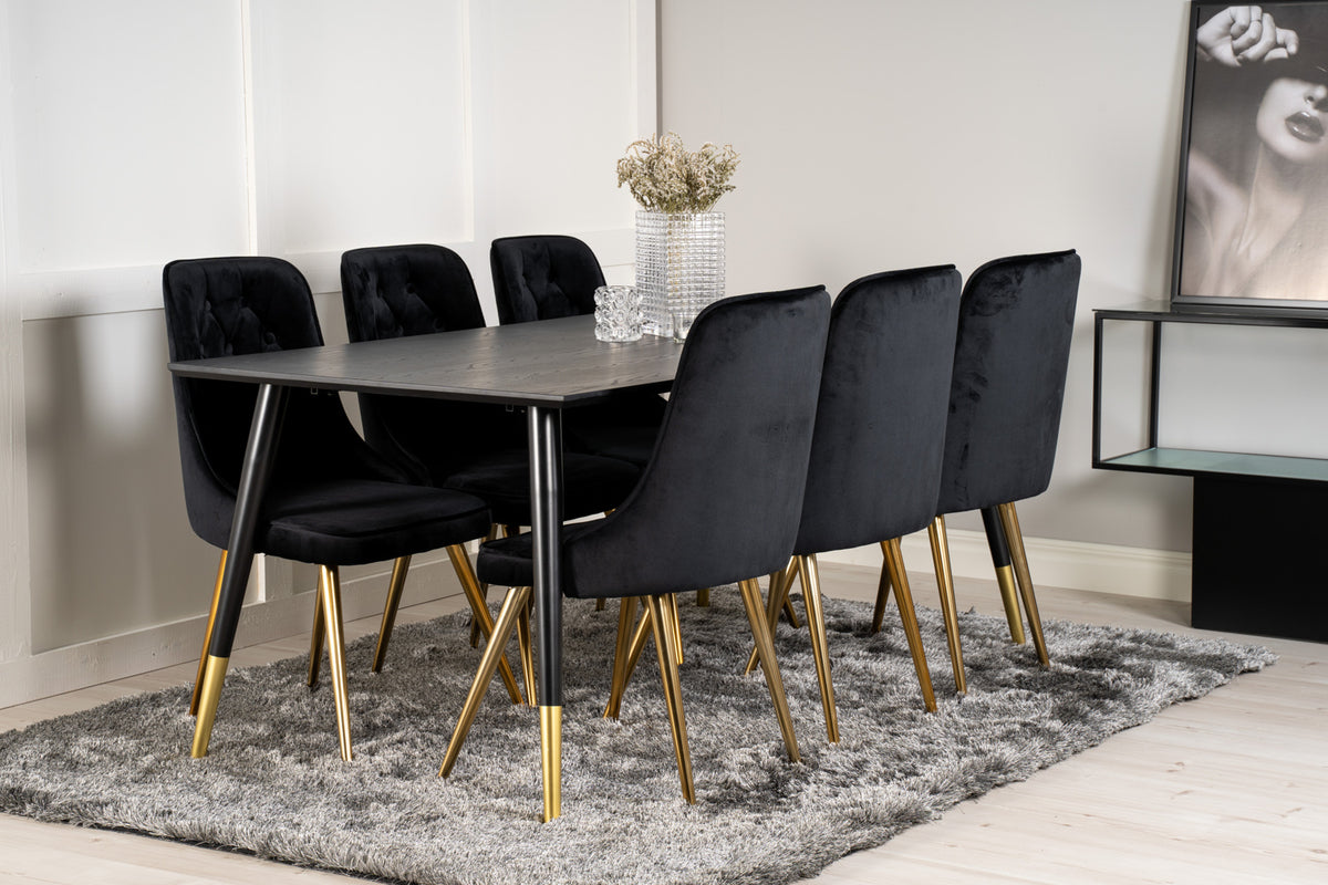 Velvet Deluxe Spisestol 2-pak Sort