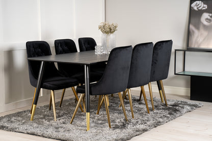 Velvet Deluxe Spisestol 2-pak Sort