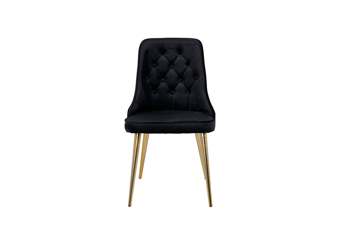 Velvet Deluxe Spisestol 2-pak Sort