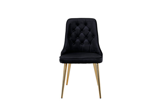 Velvet Deluxe Spisestol 2-pak Sort