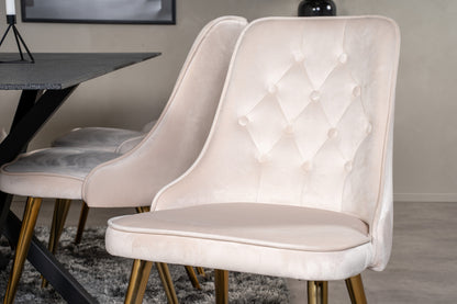Velvet Deluxe Spisestol 2-pak Beige