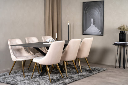 Velvet Deluxe Spisestol 2-pak Beige