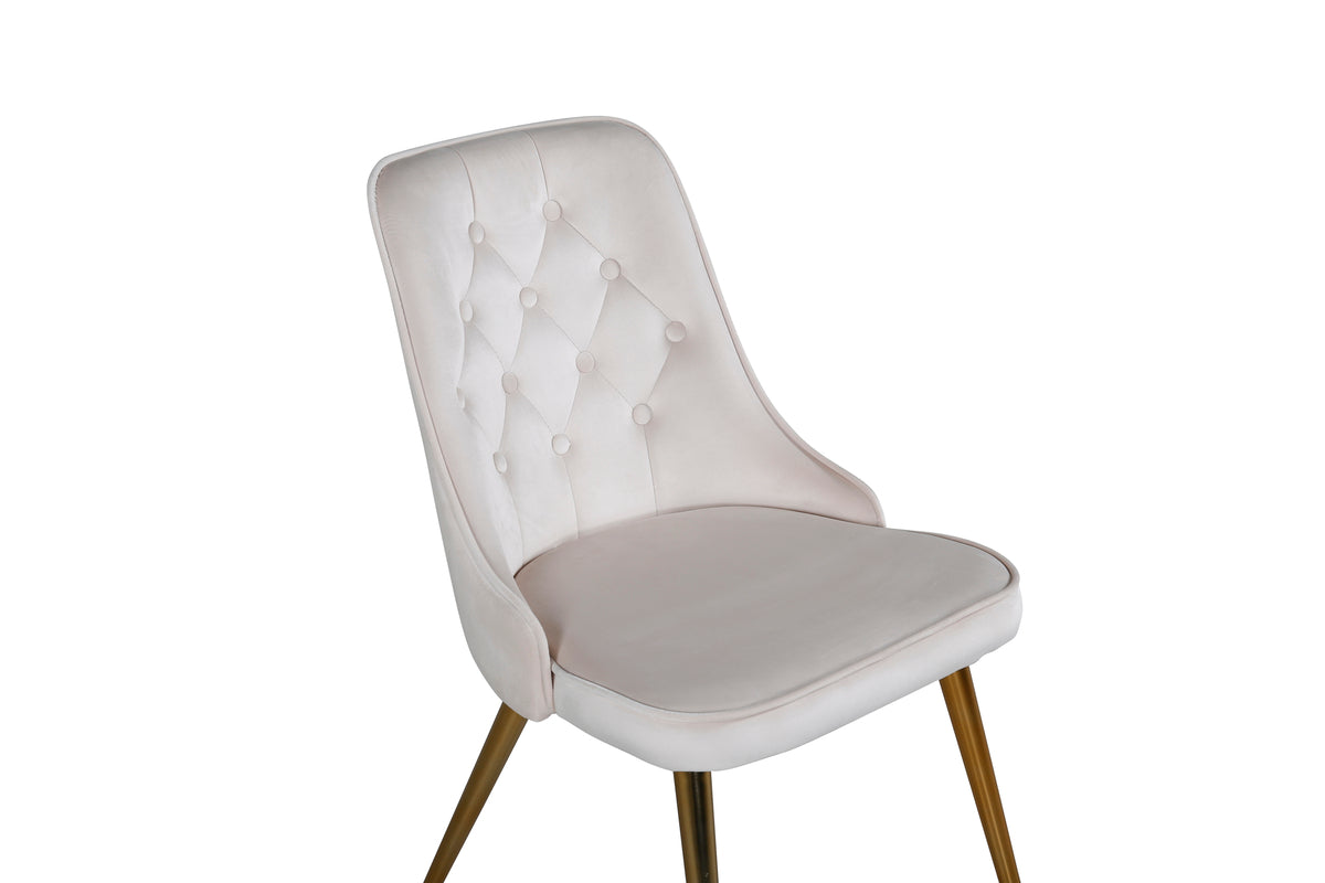 Velvet Deluxe Spisestol 2-pak Beige