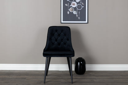 Velvet Deluxe Spisestol 2-pak Sort