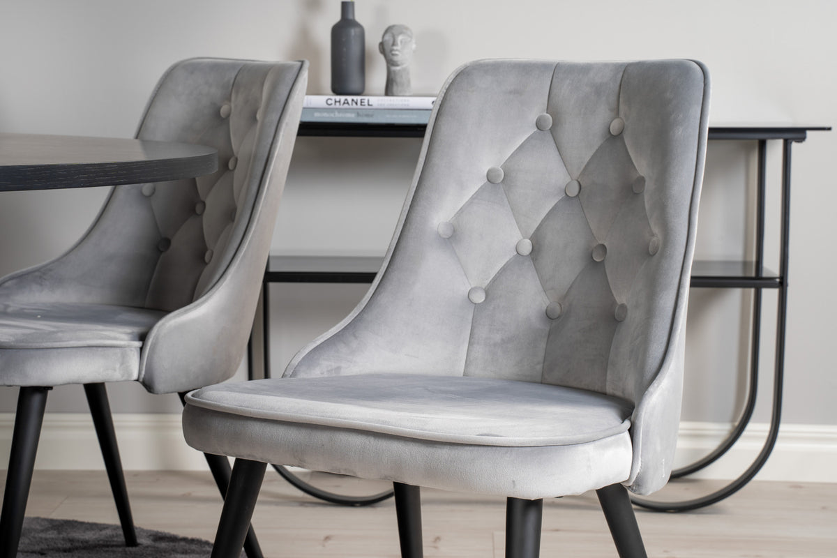 Velvet Deluxe Spisestol 2-pak Lys Grå