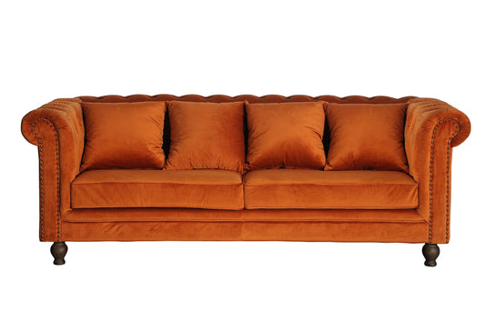 Velvet 3-personers Sofa Rust Orange
