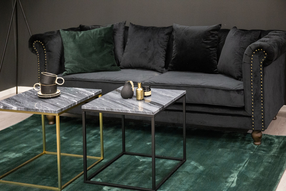 Velour 3-personers Sofa Sort