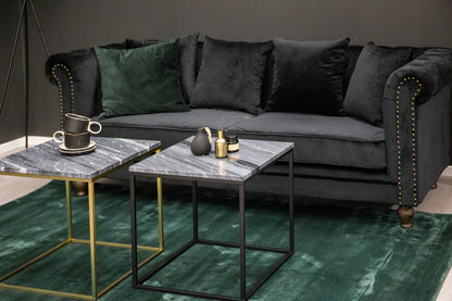 Velour 3-personers Sofa Sort