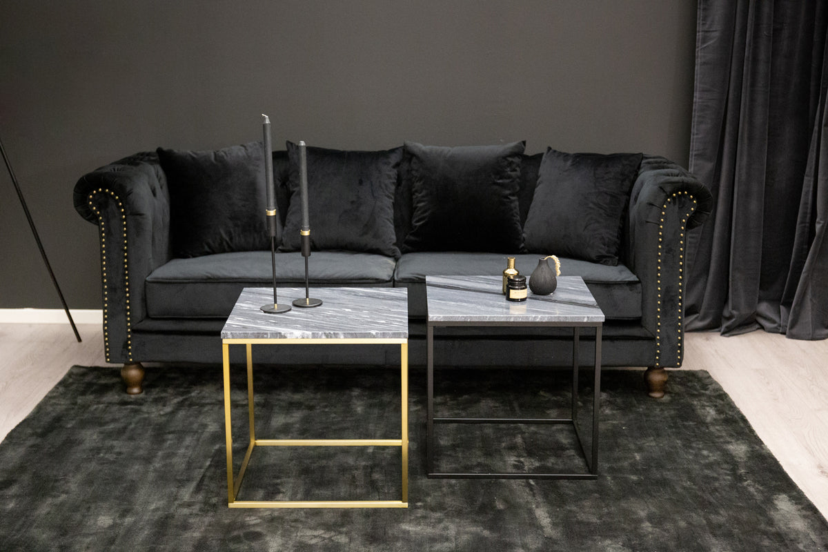 Velour 3-personers Sofa Sort