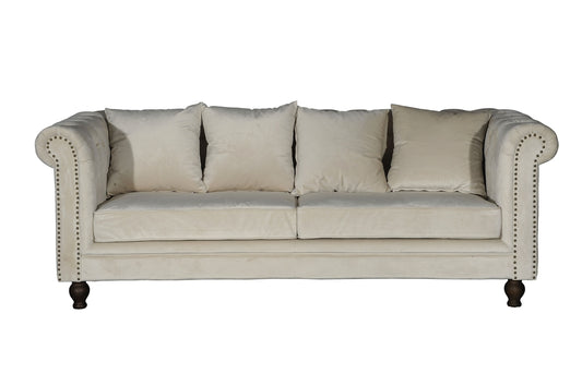 Velour 3-personers Sofa Beige