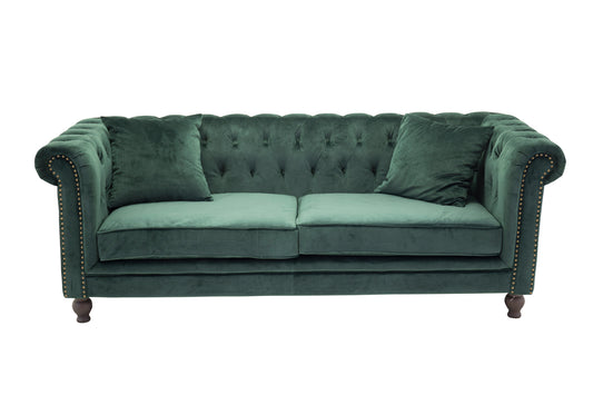 Velour 3-personers Sofa Grøn