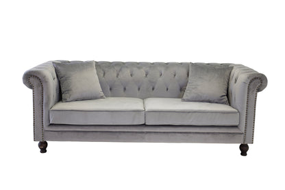 Velour 3-personers Sofa Lys Grå
