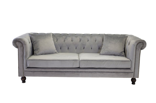 Velour 3-personers Sofa Lys Grå