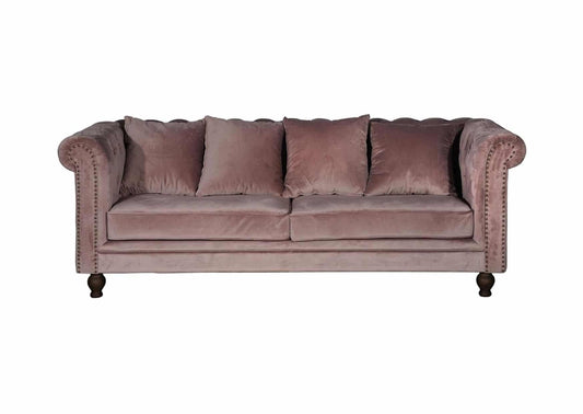 Velour 3-personers Sofa Pink