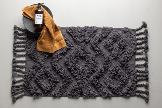 Rektangulært tæppe 80 x 50 Mørkegrå