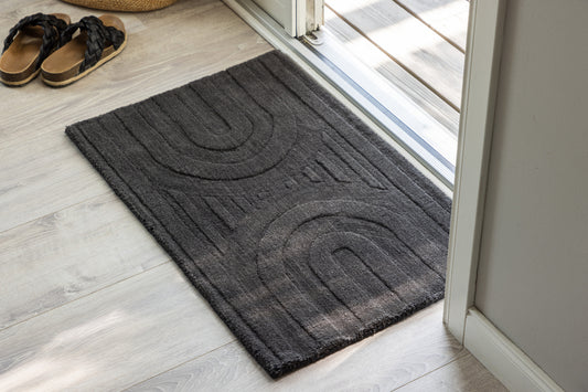 Rektangulært tæppe 80 x 50 Mørkegrå