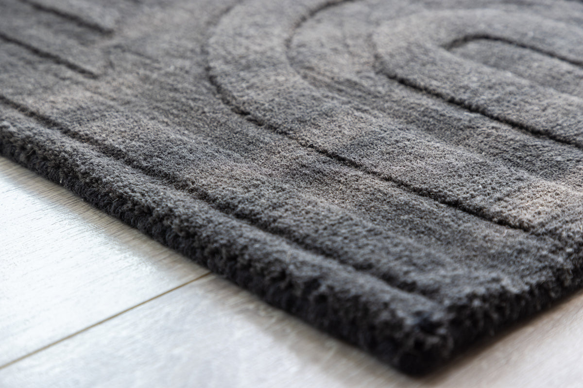 Rektangulært tæppe 80 x 50 Mørkegrå