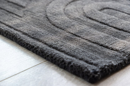 Rektangulært tæppe 80 x 50 Mørkegrå