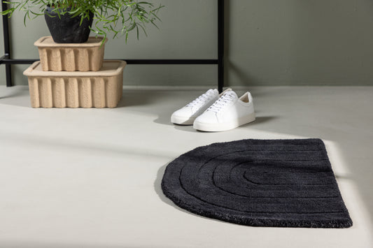 Oval tæppe 80 x 50 Sort