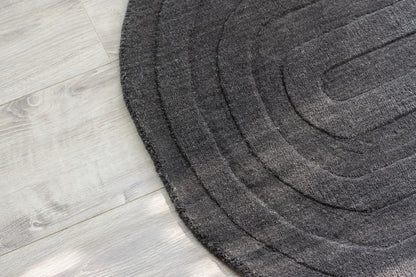 Nora Oval Tæppe 80 x 50 Sort