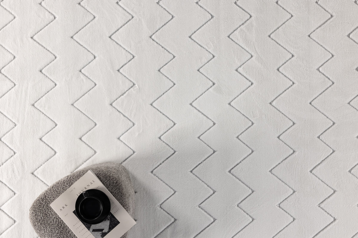 Fia rektangulært tæppe 230 x 160 hvid