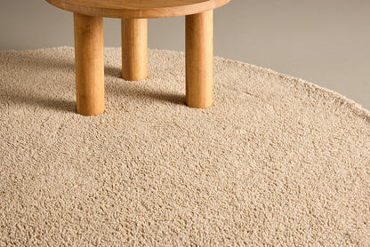 Teddy Rundt Tæppe ⌀200 Beige