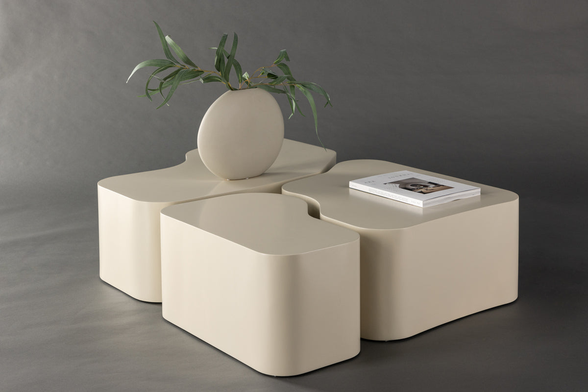 Nordland Sofabord Tabel 1: 95x70, Tabel 2: 74x60, Tabel 3: 40x40 Beige