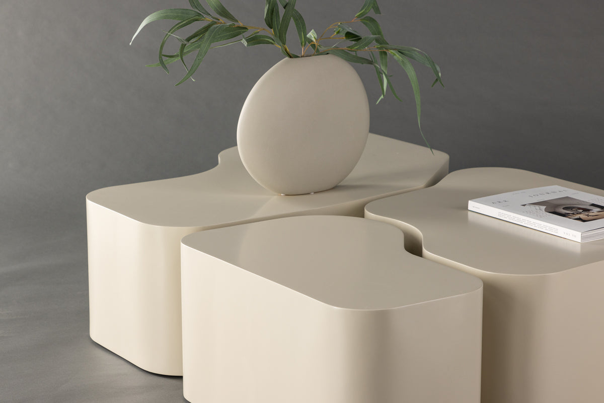 Nordland Sofabord Tabel 1: 95x70, Tabel 2: 74x60, Tabel 3: 40x40 Beige