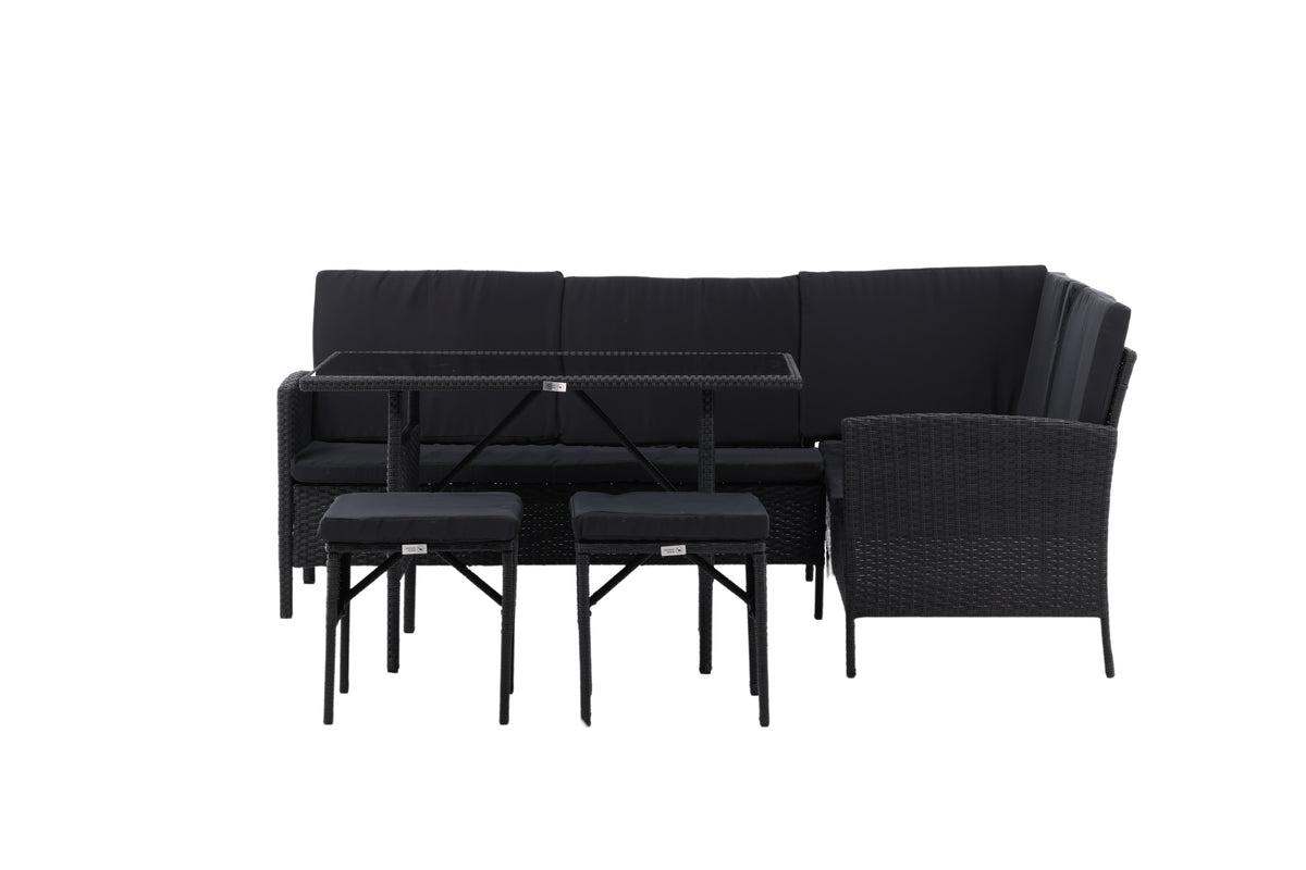 Knock Hjørnesofa Sæt Sort Sort