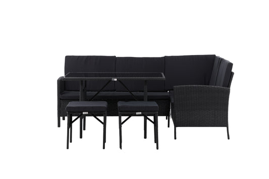 Knock Hjørnesofa Sæt Sort Sort